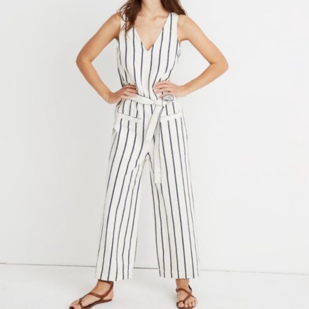 Madewell Striped Pull-On Jumpsuit - Picture 2 of 6